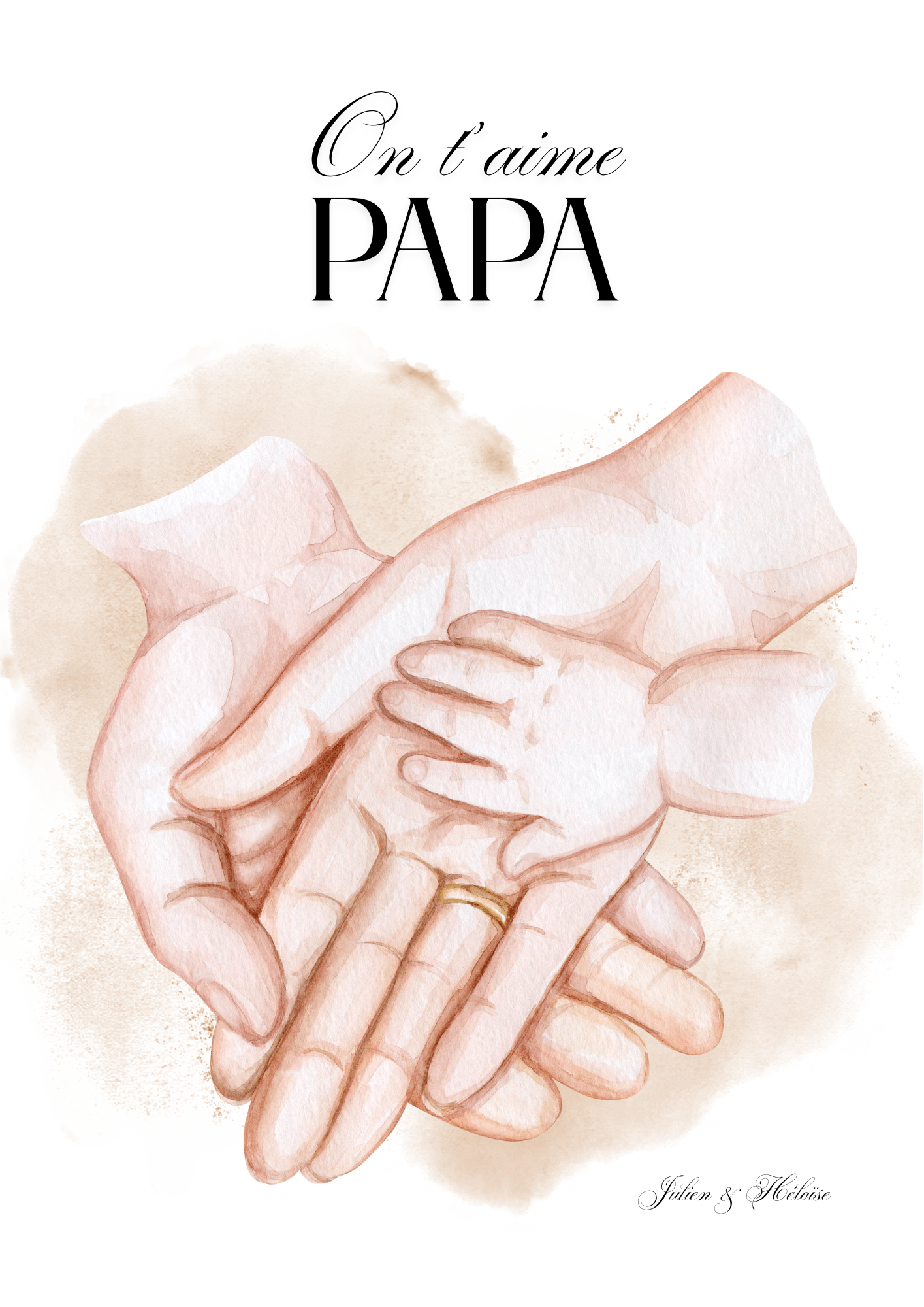 Affiche Papa avec les mains