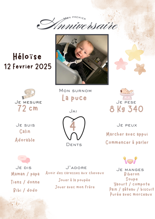 Affiche « mon premier anniversaire »