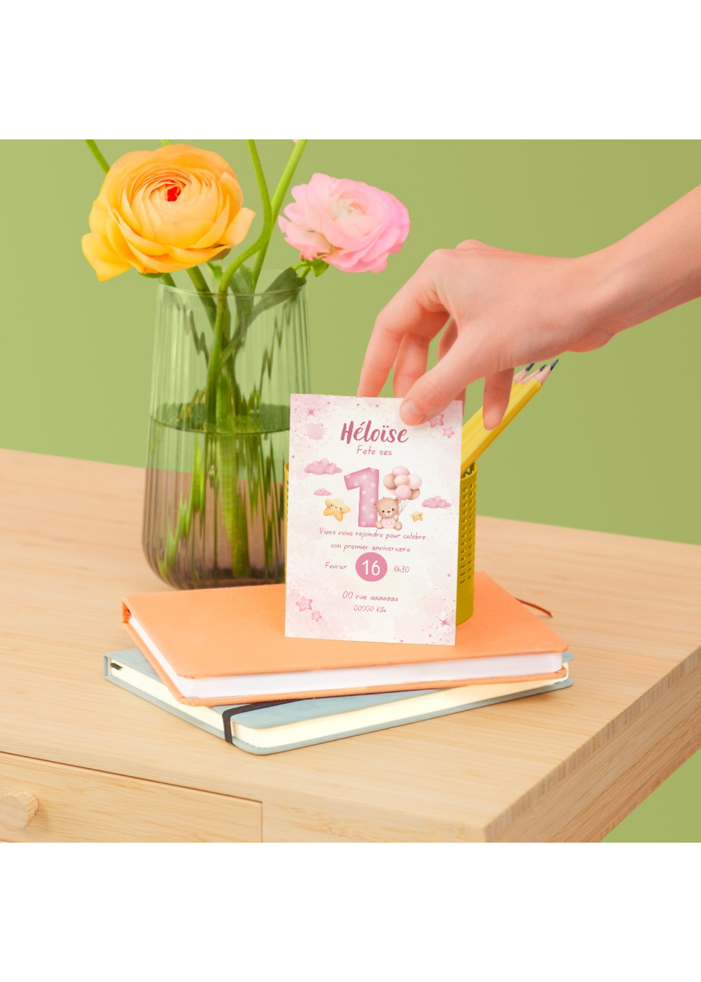 Carte d’invitation d’anniversaire (carte plate)